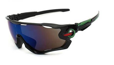 9270 Sports Sunglasses UV400 Reflective Anti-explosion Sunglasses - Black & Green