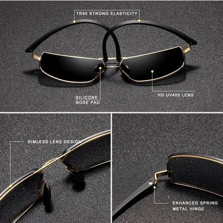 KINGSEVEN Sunglasses Men Woman Driving Square Frame Sun Glasses Male Unisex Gold brown