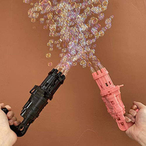 Electric bubble gun for kids gatling toy  blower soap bubble machine  automatic  summer outdoor acti