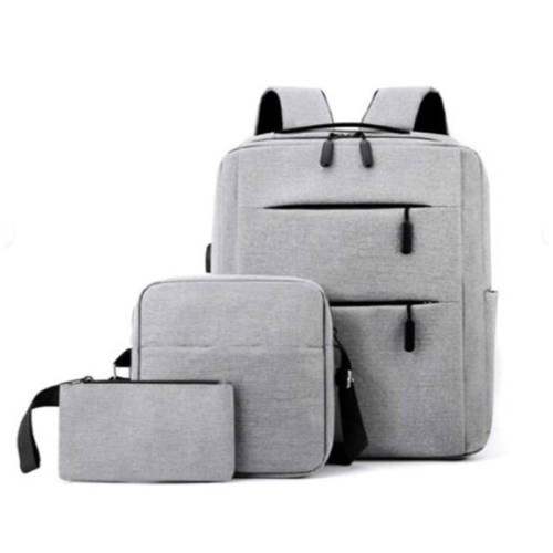 15Laptop Backpack With External Charging USB Port + 2 Small Bags