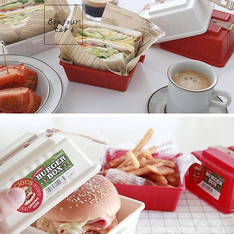1PC Hamburger Sandwich Box Portable Lunch Lunch Box Preservation Container With Lid Thermos Box