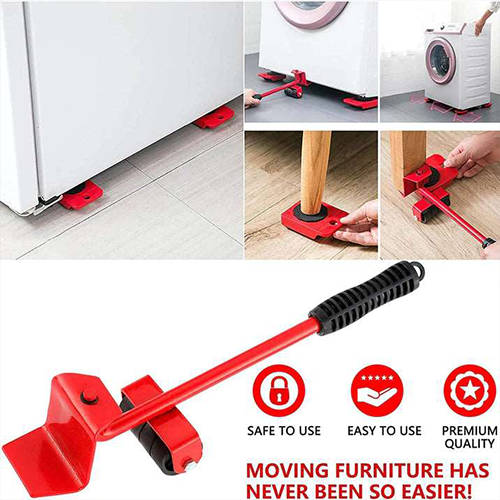 5 PCS Heavy Furniture Shifter Lifter Moving Wheel Slider Mover Moves Furniture Tool