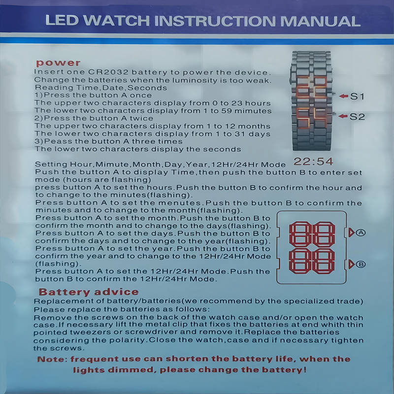 Led Electronic Watch Creative Digital Watch