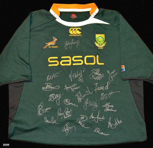 2009 SPRINGBOK JERSEY SIGNED BY THE SQUAD