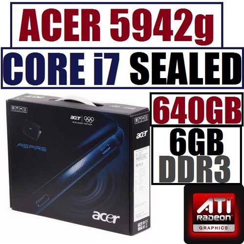 ACER 5942G {CORE i7} {BRAND NEW SEALED} {R1 AUCTION} {640GB HDD} {6GB RAM} {1GB ATi GRAPHICS} {BLUE}