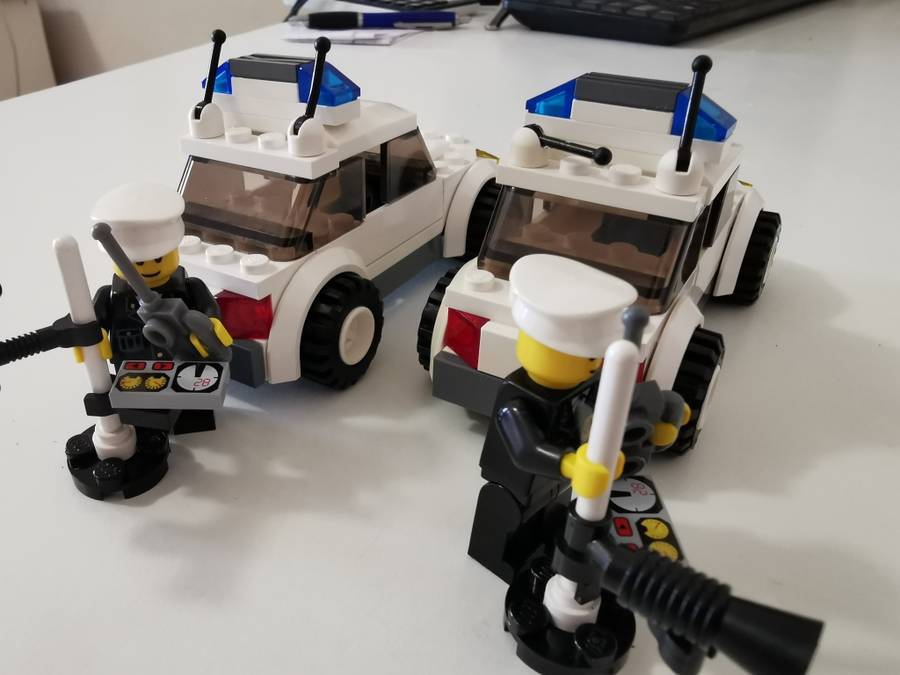 Pair of Lego city police cars no. 7236 auction for two cars as per photo.