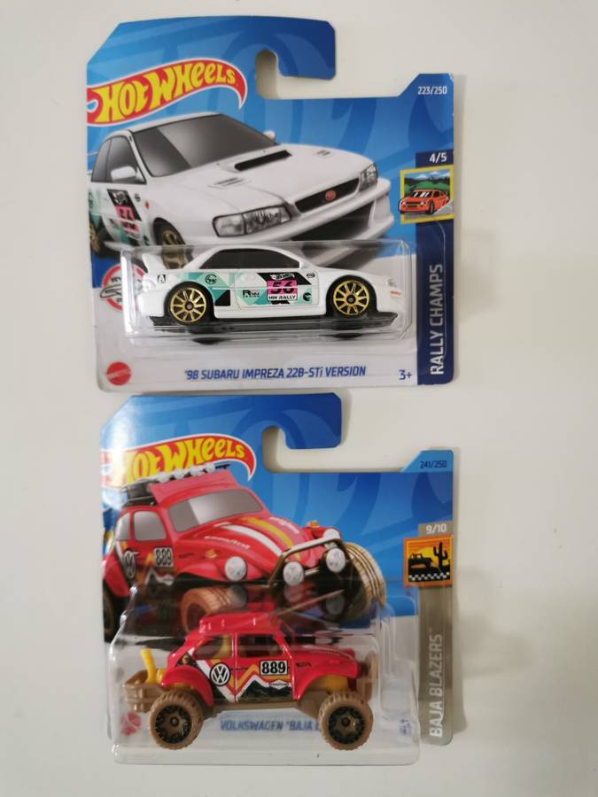 Two Hot Wheels treasure Hunt Models - VW Baja and Subaru impreza 22B