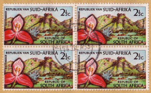 STAMP VARIETY ON FDC - 2 KIRSTENBOSCH FDC'S with blocks of four - COLOUR SHIFT on bigger cover