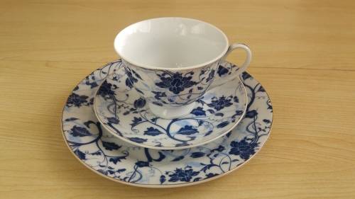 Blue & White Plate & Cup and Saucer Set