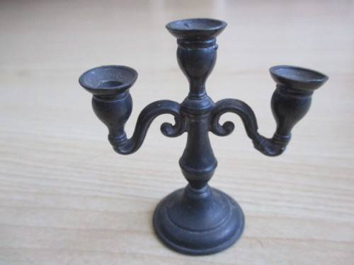 Miniature Pewter Candelabra