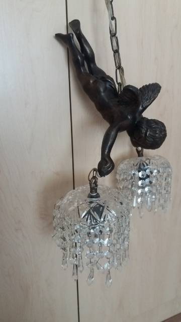 Angel Figurine Glass Crystal Chandelier
