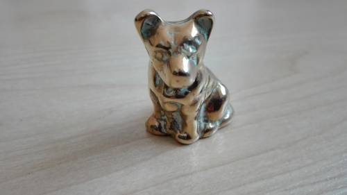 Miniature Brass Dog Figurine