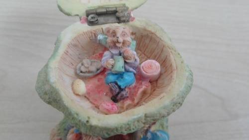 Miniature Mushroom House Ornament - height 9cm. width width 6cm. depth 7cm