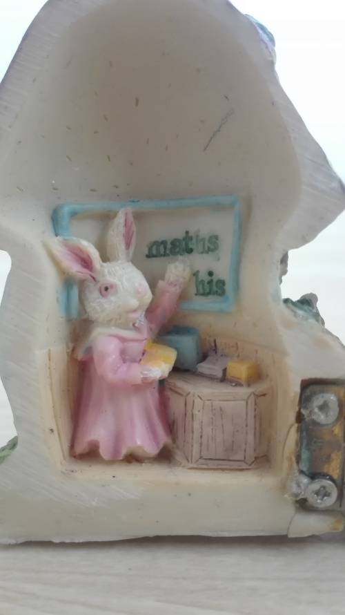 Miniature (Bunny Family) Mushroom House - height 8cm. width 5cm depth 5cm