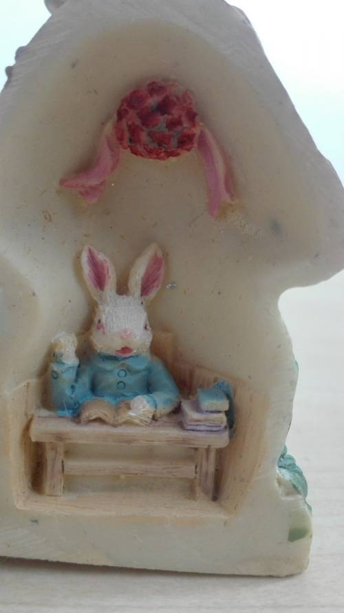 Miniature (Bunny Family) Mushroom House - height 8cm. width 5cm depth 5cm