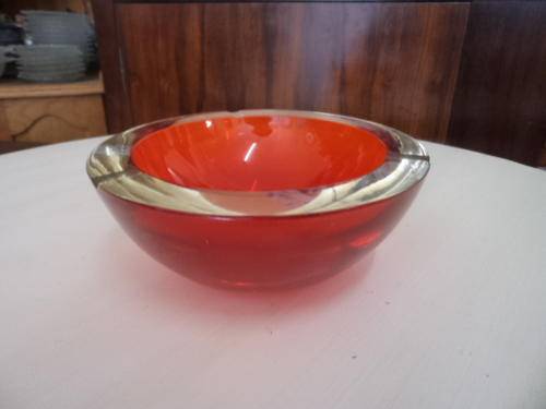 Red Glass Ashtray