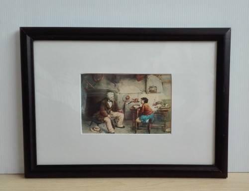 Framed Print:  Induno Domenico the Hunter & Child