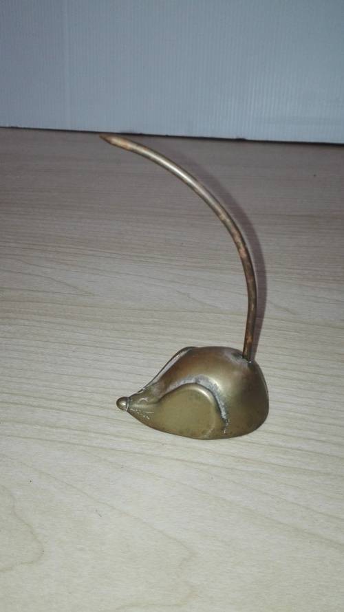 Miniature Brass Mouse Figurine
