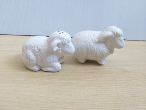 Set of 2 Sheep Figurine Salt & Pepper Shakers