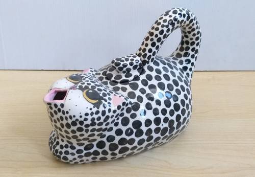 Cat Figurine Teapot, Sugar Holder, Milk Jug & Tray