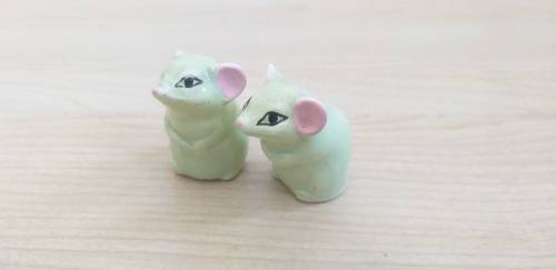 Set of 2 Miniature Mice Figurines