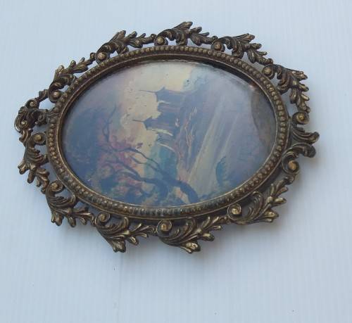 Vintage Oval Brass Frame