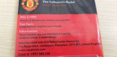 Manchester United Collectors Medal Coin - Official - Old Trafford Theatre of Dreams