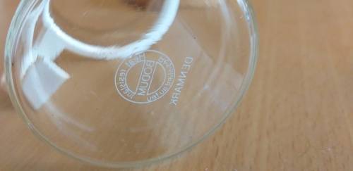 Bodum Danish Glass Mug with White Handle and Cork Coaster