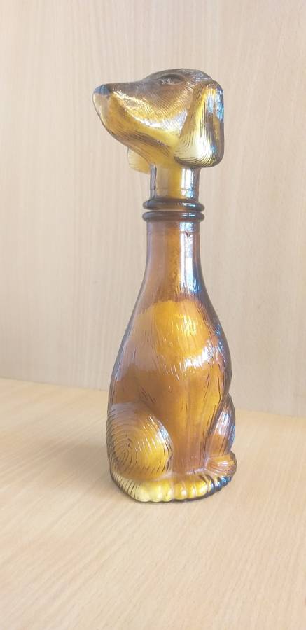 Amber Dog Figurine Decanter