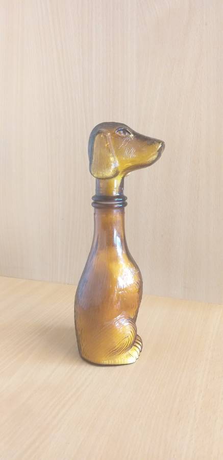 Amber Dog Figurine Decanter