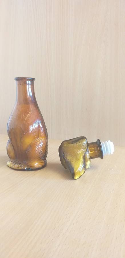 Amber Dog Figurine Decanter