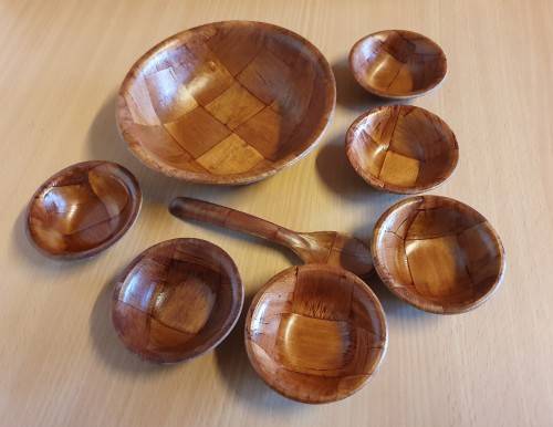 8 Piece Wooden Weave Pattern Set