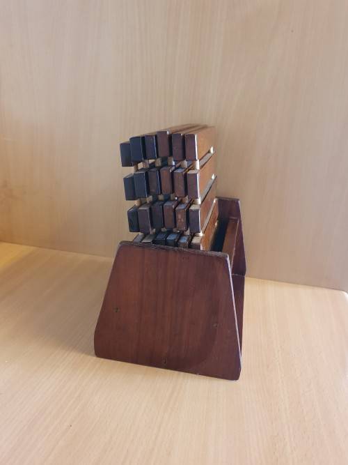 Wooden Kitchen Pot Stand Set - Wooden Caddy with 6 Potstands