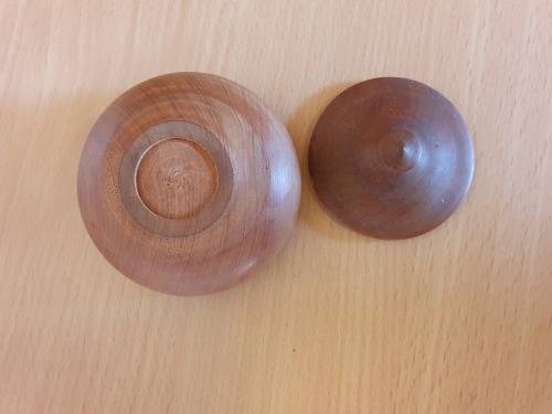 Small Round Wooden Lidded Holder