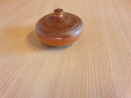 Small Round Wooden Lidded Holder