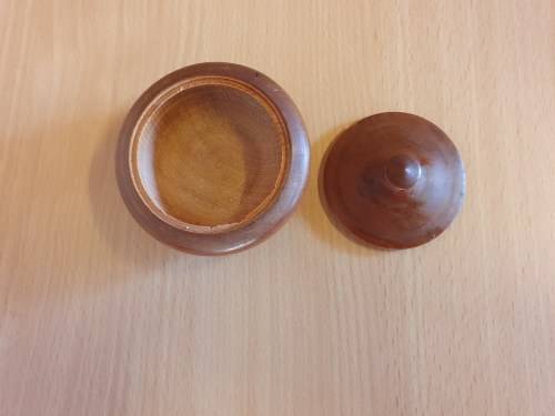 Small Round Wooden Lidded Holder