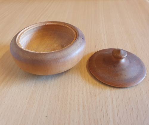 Small Round Wooden Lidded Holder