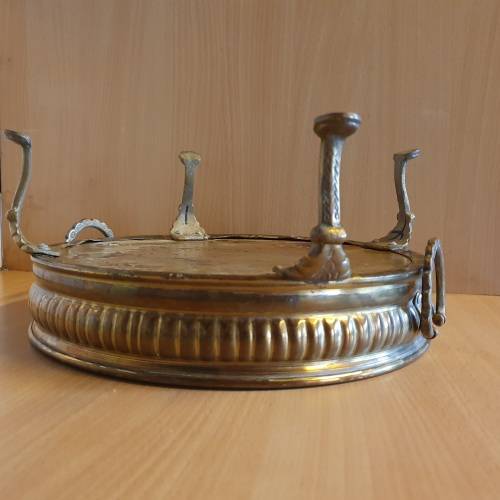 Footed Brass Tray - width 30cm