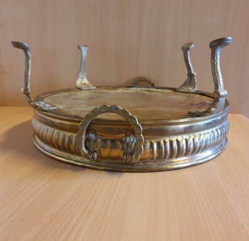 Footed Brass Tray - width 30cm