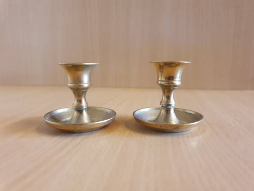 Set of 2 Miniature Brass Candle Holders