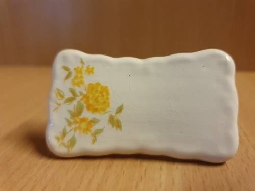 Set of 6 Rose Pattern Porcelain Place Cards - 6cm x 3cm