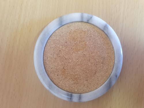 Set of 3 Round Stoneware and Cork Coasters - width 9cm