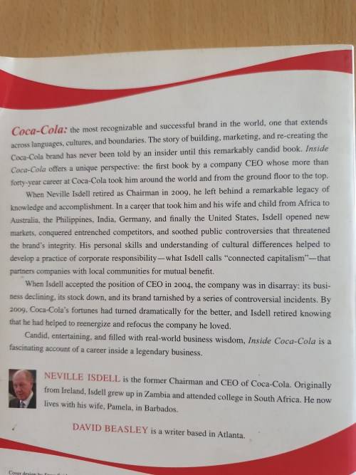 Inside Coca-Cola - A CEO`s Life Story of Building the World`s Most Popular Brand: N. Isdell