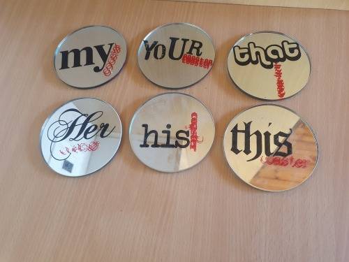 Set of 6 Round Mirror Coasters