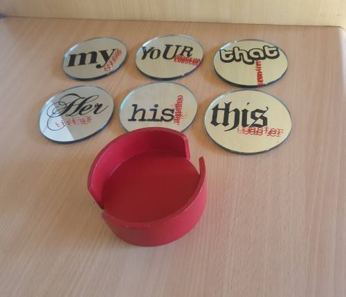Set of 6 Round Mirror Coasters