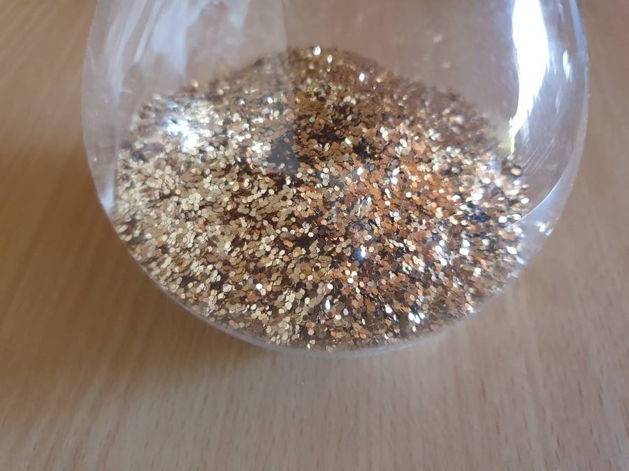 Gold Glitter Glass Hourglass