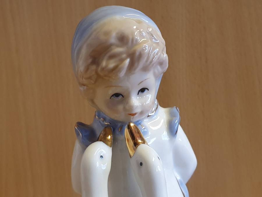 Blue & White Girl Figurine