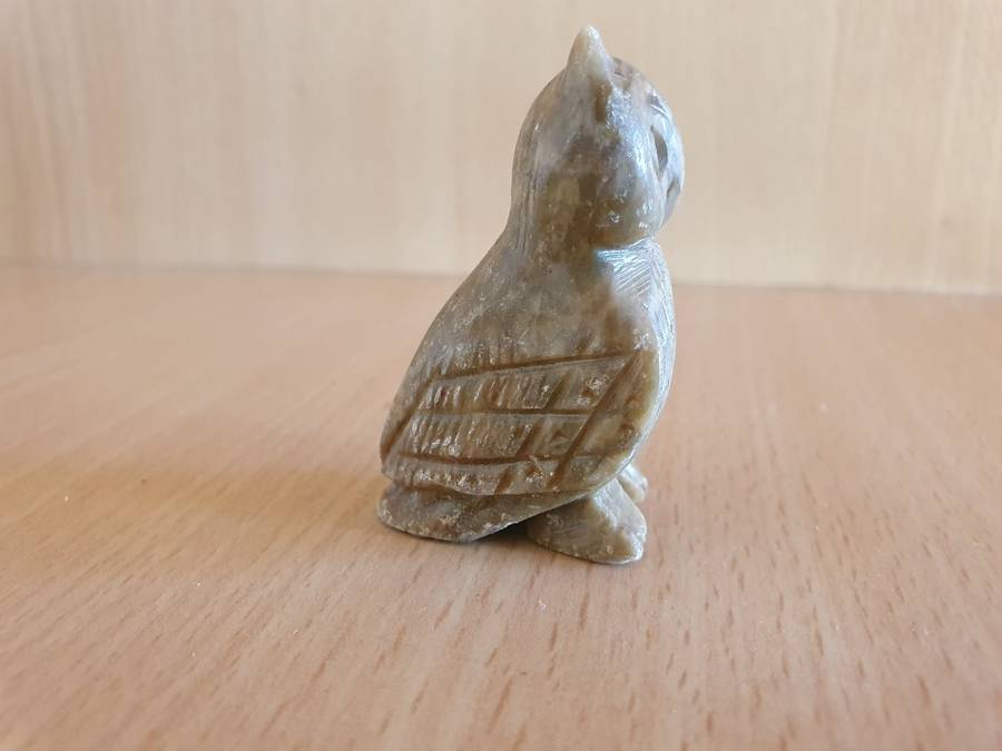 Miniature Stoneware Owl Figurine - 5cm x 3cm