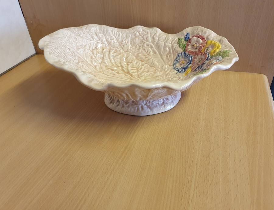 Pretty Floral Ceramic Footed Dish (32cm x 24cm height 10cm)