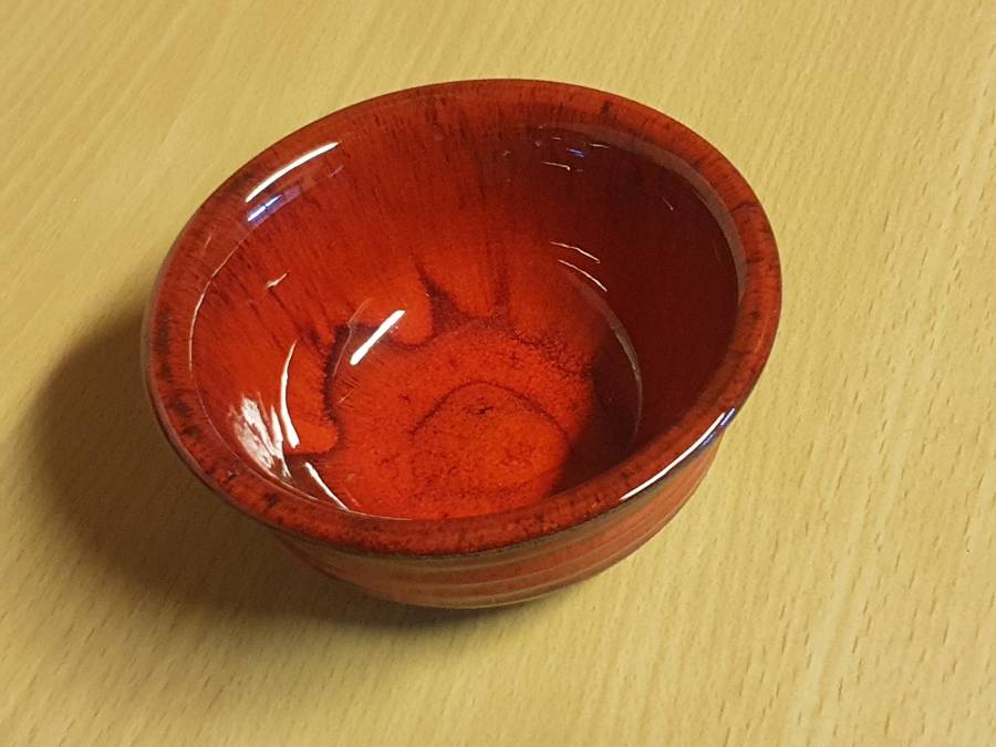 Small Round Red Ceramic Bowl